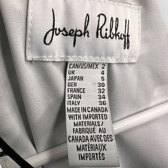 Joseph Ribkoff Black-Ecru Floral striped sheer overlay Tunic Style 202181 Size 2 - Picture 4 of 6